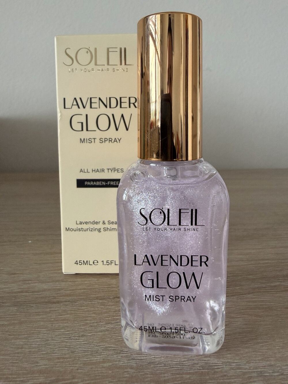Soleil Lavender Glow Shimmer Hair Mist Spray 1.5 oz New Box Exp 2029